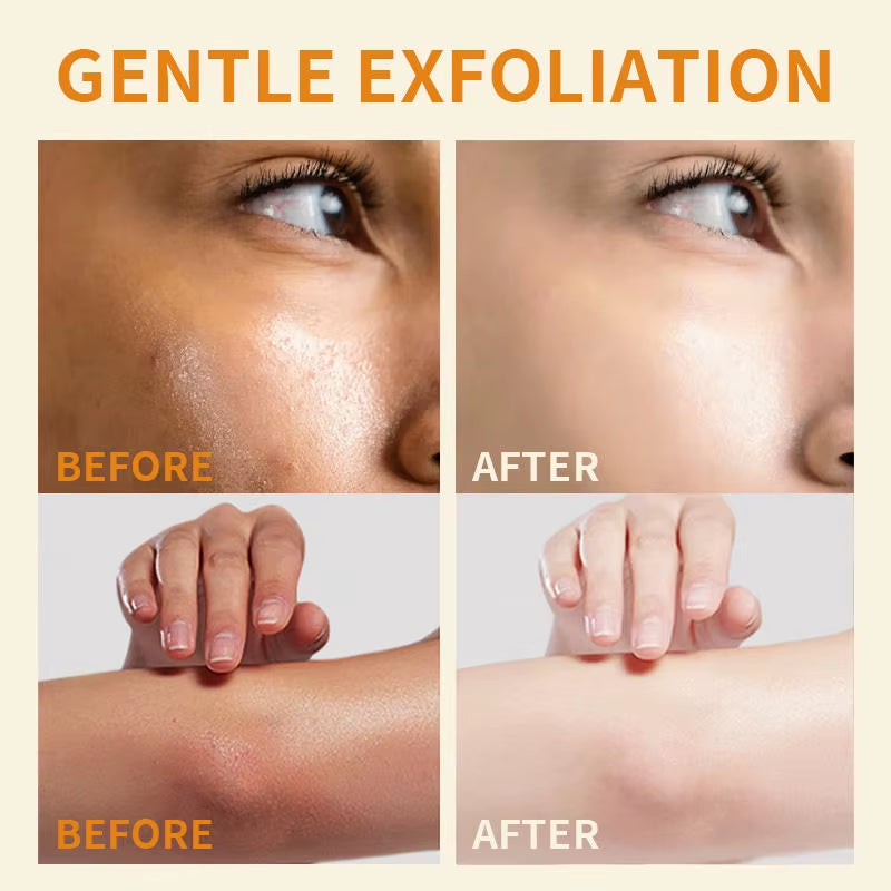 Wholesale 2 in 1 Face/Body Peel Shot Set Kojic Acid Curcumin Brightening Lightweight Natural Scent Exfoliating Body Wash PHA BHA