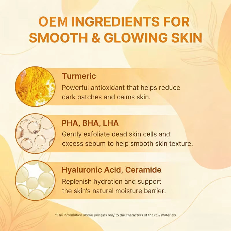 Wholesale 2 in 1 Face/Body Peel Shot Set Kojic Acid Curcumin Brightening Lightweight Natural Scent Exfoliating Body Wash PHA BHA